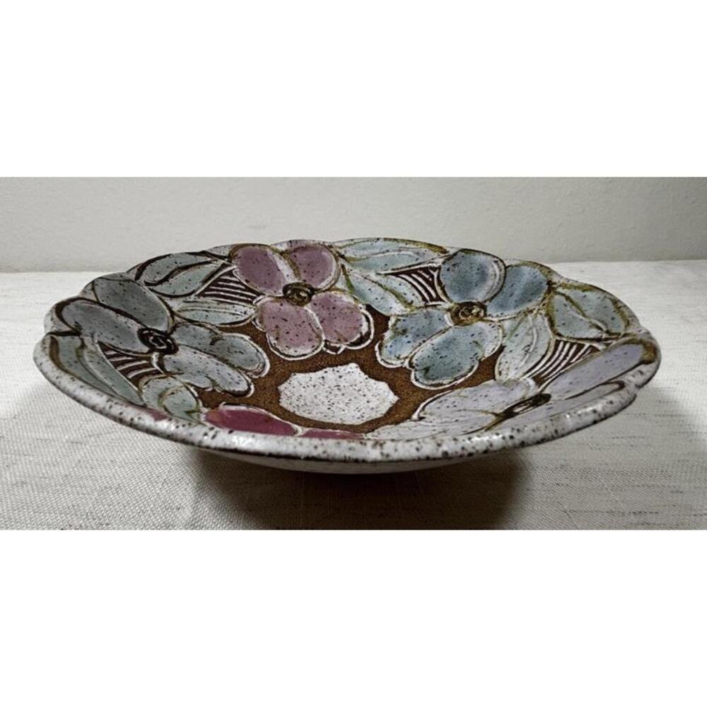 Judy Brater Studio Pottery Bowl – Handpainted Floral – 6.5” Signed